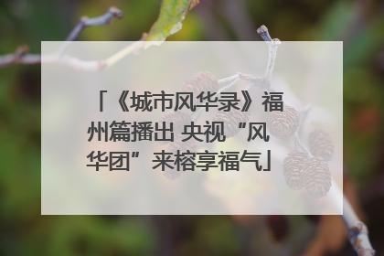 《城市风华录》福州篇播出 央视“风华团”来榕享福气
