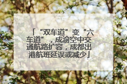 “双车道”变“六车道”，成渝空中交通航路扩容，成都出港航班延误或减少