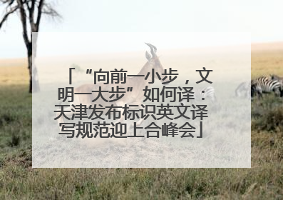 “向前一小步，文明一大步”如何译：天津发布标识英文译写规范迎上合峰会