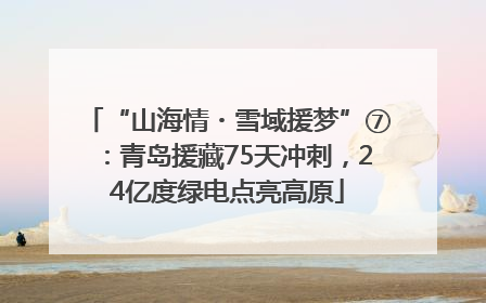 “山海情・雪域援梦”⑦：青岛援藏75天冲刺，24亿度绿电点亮高原