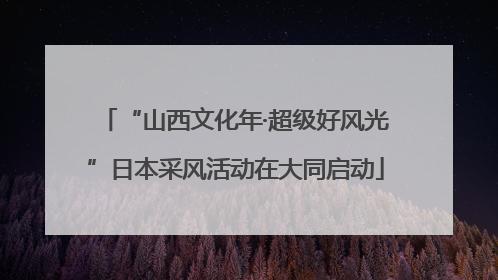 “山西文化年·超级好风光”日本采风活动在大同启动
