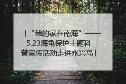 “我的家在南海”——5.23海龟保护主题科普宣传活动走进永兴岛