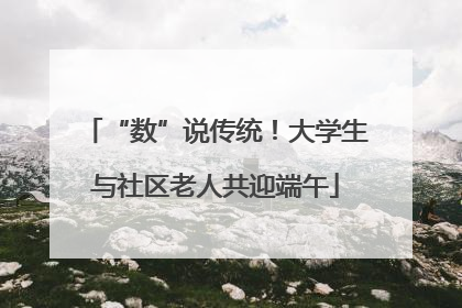 “数”说传统！大学生与社区老人共迎端午