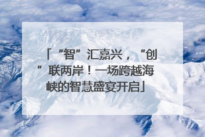 “智”汇嘉兴，“创”联两岸！一场跨越海峡的智慧盛宴开启