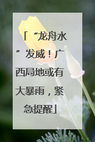 “龙舟水”发威！广西局地或有大暴雨，紧急提醒