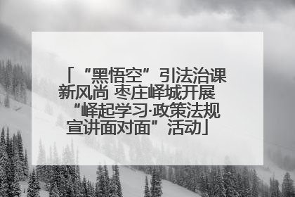 “黑悟空”引法治课新风尚 枣庄峄城开展“峄起学习·政策法规宣讲面对面”活动