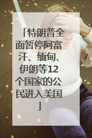 特朗普全面暂停阿富汗、缅甸、伊朗等12个国家的公民进入美国