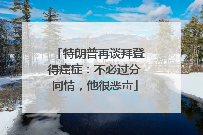 特朗普再谈拜登得癌症：不必过分同情，他很恶毒
