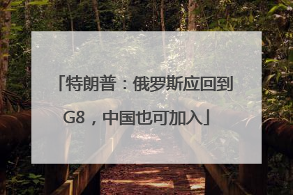 特朗普：俄罗斯应回到G8，中国也可加入