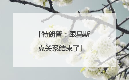 特朗普：跟马斯克关系结束了