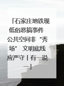 石家庄地铁现低俗恶搞事件 公共空间非“秀场” 文明底线应严守丨有一说一