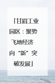 甘眉工业园区：聚势飞地经济 向“新”突破发展