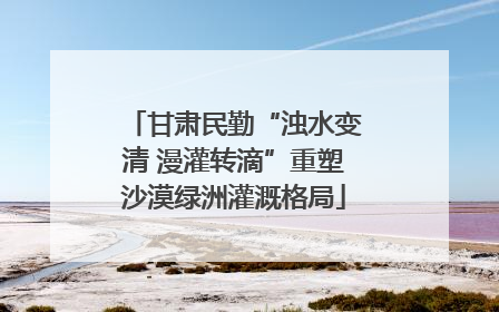 甘肃民勤“浊水变清 漫灌转滴”重塑沙漠绿洲灌溉格局