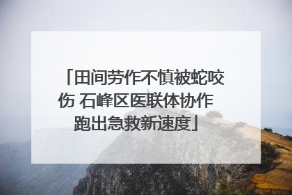 田间劳作不慎被蛇咬伤 石峰区医联体协作跑出急救新速度
