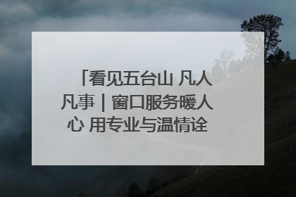 看见五台山 凡人凡事｜窗口服务暖人心 用专业与温情诠释责任担当