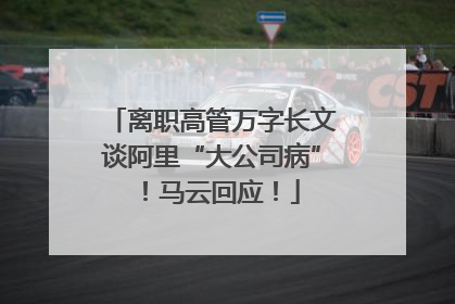 离职高管万字长文谈阿里“大公司病”！马云回应！
