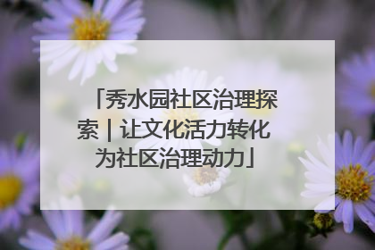 秀水园社区治理探索｜让文化活力转化为社区治理动力