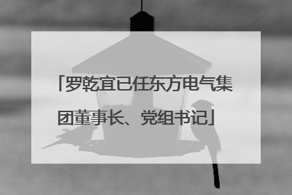 罗乾宜已任东方电气集团董事长、党组书记