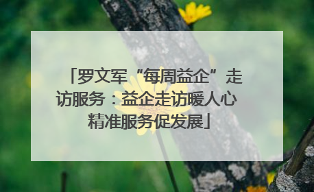 罗文军“每周益企”走访服务：益企走访暖人心 精准服务促发展