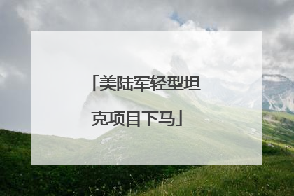 美陆军轻型坦克项目下马