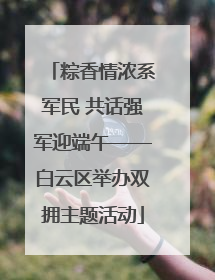 粽香情浓系军民 共话强军迎端午——白云区举办双拥主题活动
