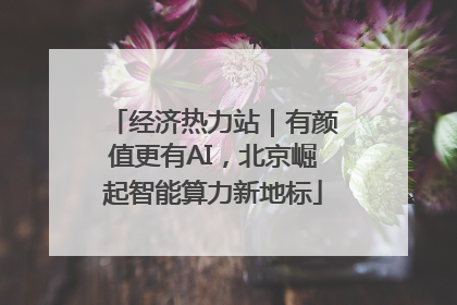 经济热力站｜有颜值更有AI，北京崛起智能算力新地标