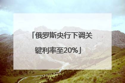 俄罗斯央行下调关键利率至20%
