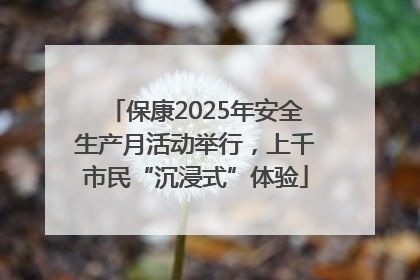 保康2025年安全生产月活动举行，上千市民“沉浸式”体验