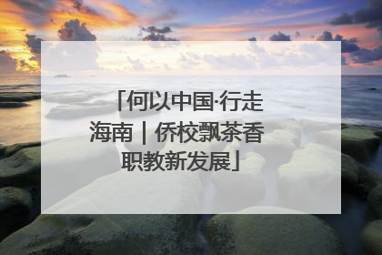何以中国·行走海南｜侨校飘茶香 职教新发展