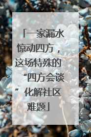 一家漏水惊动四方，这场特殊的“四方会谈”化解社区难题