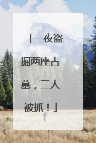 一夜盗掘两座古墓，三人被抓！