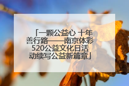 一颗公益心 十年善行路——南京体彩520公益文化日活动续写公益新篇章