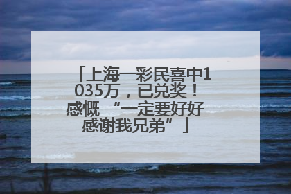 上海一彩民喜中1035万，已兑奖！感慨 “一定要好好感谢我兄弟”
