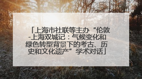 上海市社联等主办“伦敦-上海双城记：气候变化和绿色转型背景下的考古、历史和文化遗产”学术对话