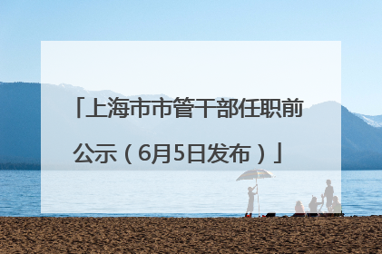 上海市市管干部任职前公示（6月5日发布）