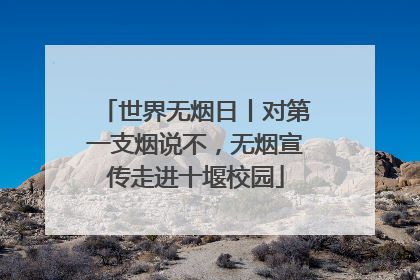 世界无烟日丨对第一支烟说不，无烟宣传走进十堰校园