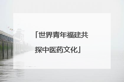 世界青年福建共探中医药文化