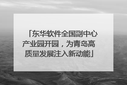 东华软件全国副中心产业园开园，为青岛高质量发展注入新动能
