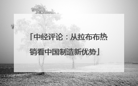 中经评论：从拉布布热销看中国制造新优势