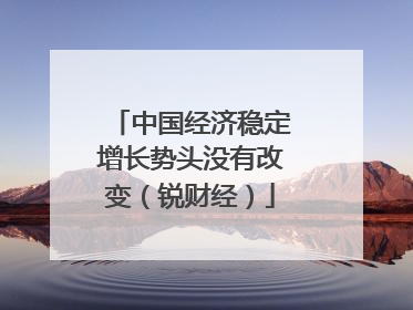 中国经济稳定增长势头没有改变（锐财经）