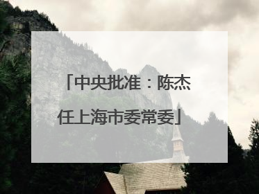 中央批准：陈杰任上海市委常委