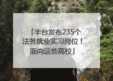 丰台发布235个法务就业实习岗位！面向这些高校