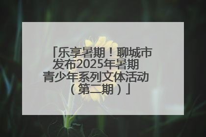 乐享暑期！聊城市发布2025年暑期青少年系列文体活动（第二期）