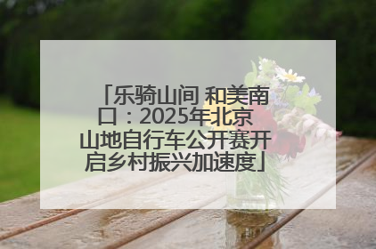 乐骑山间 和美南口：2025年北京山地自行车公开赛开启乡村振兴加速度