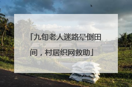 九旬老人迷路晕倒田间，村居织网救助
