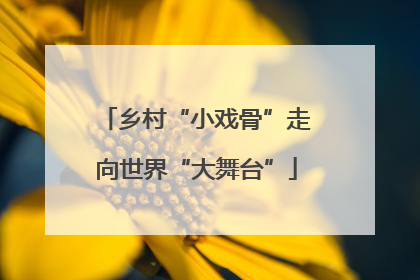 乡村“小戏骨”走向世界“大舞台”