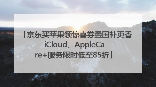 京东买苹果领惊喜券叠国补更香 iCloud、AppleCare+服务限时低至85折