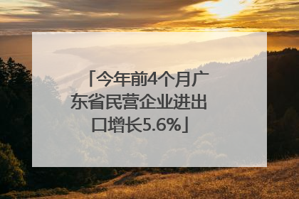 今年前4个月广东省民营企业进出口增长5.6%