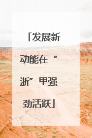 发展新动能在“浙”里强劲活跃