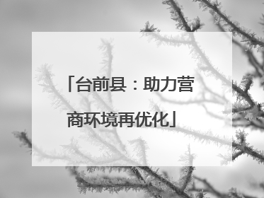 台前县：助力营商环境再优化